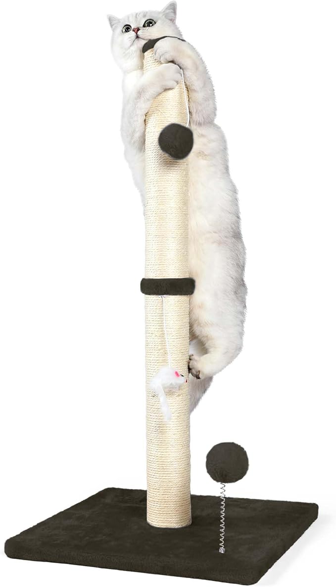 ANWA 32" Tall Sisal Cat Scratching Posts Tree for Indoor Cats Adults, Brown by ANWA