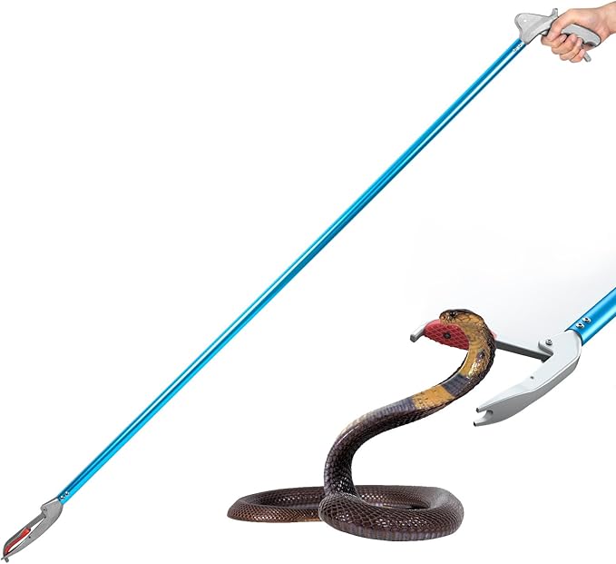 G2 47.2-inch Professional All-Aluminum Alloy Snake Tong Reptile Grabber Rattle Snake Catcher Wide Jaw Handling Tool with a Protective Structures for Snakes(47.2inch)