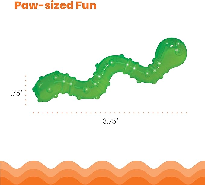 Catstages OrkaKat Wiggle Worm Dental Cat Chew Toy with Catnip, 3.8" - Image 5