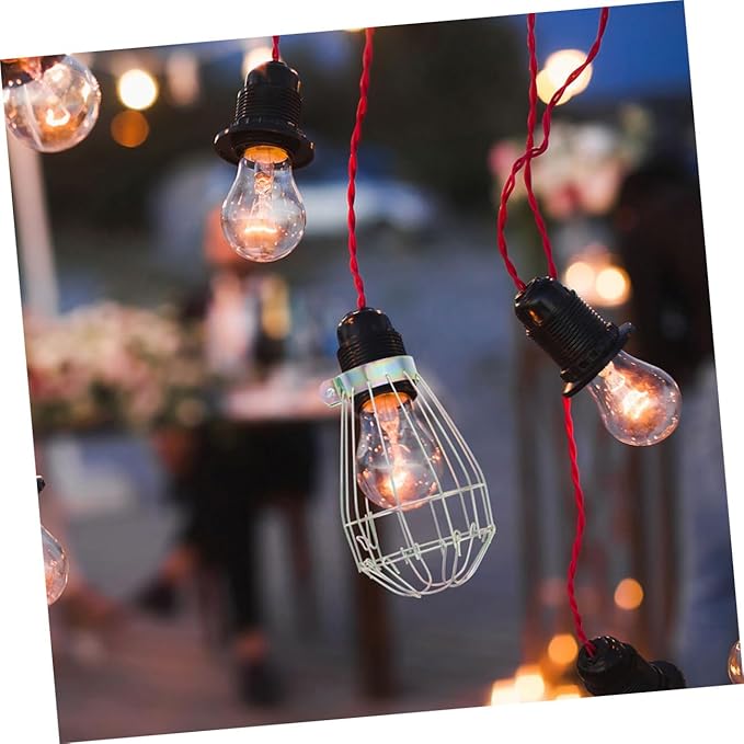 Veemoon 9pcs Vintage Lamp Bulb Guard Iron Metal Light Cages Bulb Cover Vintage Lamp Guard Replacement for Hanging Pendant Lighting Home