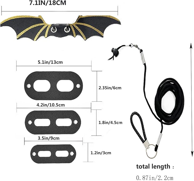 Bearded Dragon Leash and Lizard Harness Adjustable (S,M,L,3 Size) Leather Wing Lizard Iguanas Leash Geckos Reptile for Amphibians Small Pet Animals Gold