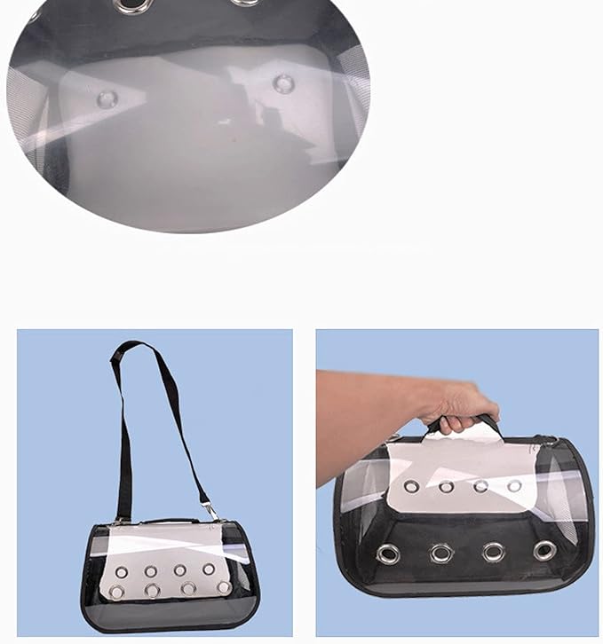 ENGENDER Bird Cage Light Bird Backpack Transparent and Breathable Bird Travel Bag Portable Bird Feeding Cup Suitable for Outdoor Bird Transportation Parakeet Cage