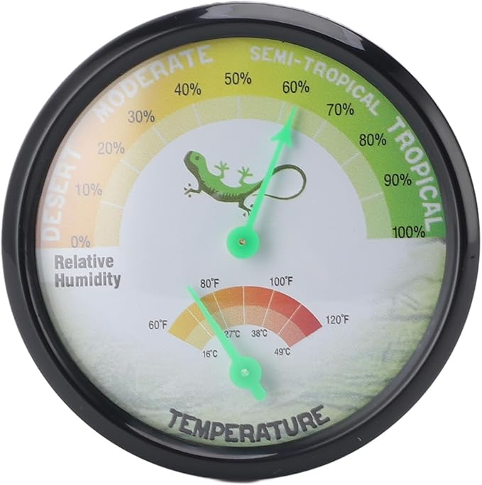 Thermometer Hygrometer Dial High Precise Pointer Type Mechanical Temperature and Humidity for Reptile Pet