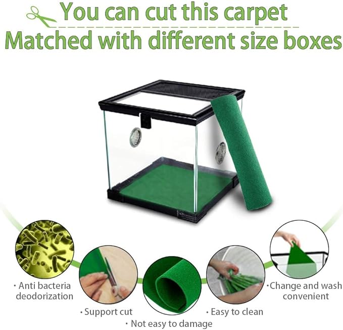 Hamiledyi Reptile Carpet 39.4 X 19.7 Terrarium Bedding Substrate Liner Reptile Mat Tank Accessories for Bearded Dragon Lizard Tortoise Leopard Gecko Snake