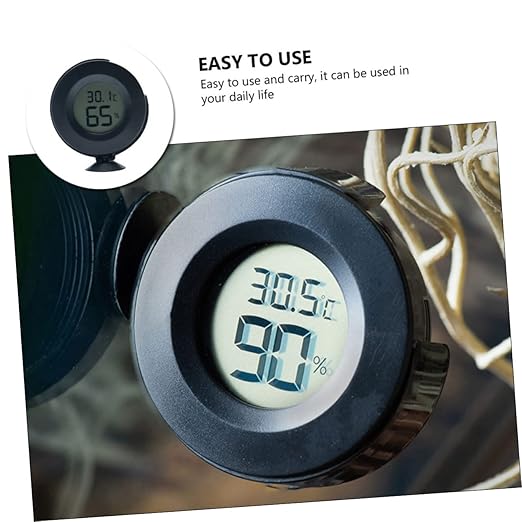TOYANDONA 1pc Hygrometer Thermometer LCD Display for Reptile Box Accurate Humidity and Measurement Lightweight Design for Bearded Dragons Snakes and Lizards