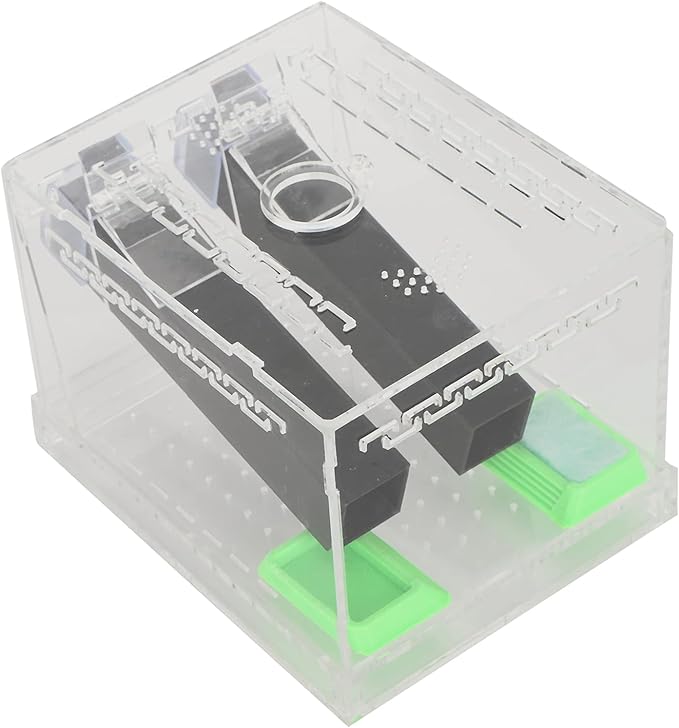 Acrylic Feeding Cricket Keeper Pen with Tubes Care Kit Tank Box for Reptile (Large 15x10x10cm/ 5.91x3.94in)