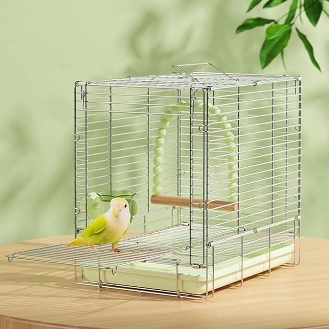 Birdcage Foldable Birdcage Drawer Tray with Double Handles for Easy Cleaning and Carrying Birds for Outdoor Use(White)