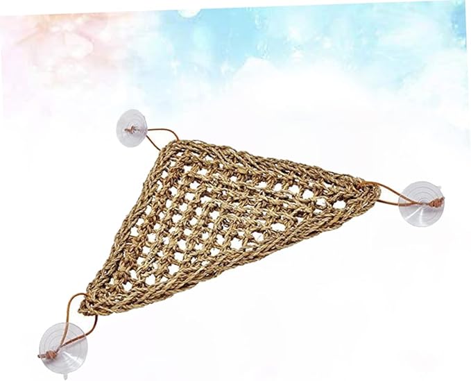 Abaodam Stable Triangle Hanging Bed for Reptiles Lizard Hammock Suckers for Small Crabs Geckos and Other Pets Comfortable Elevated Mat for Play and Rest