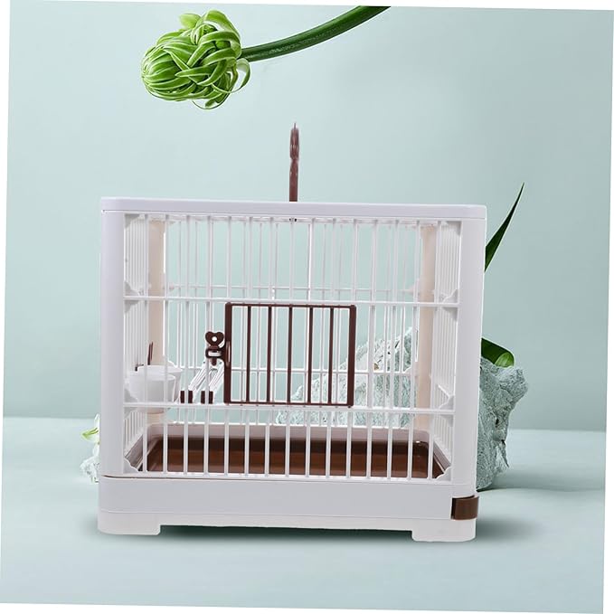 BESPORTBLE Portable Birdcage for Finch Budgie Travel Cage for Birds Parrot Small Cage Lightweight Perch Stand