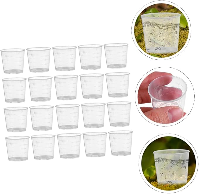 30pcs Reptile Feeding Measuring Cups Set for Gecko and Snake Easy to Measure Food Water