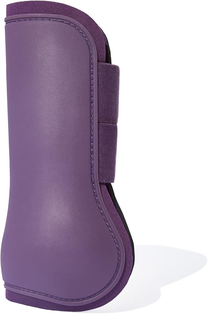 HORZE Adepto Open Front Tendon Boots | Durable Shell with Neoprene Lining - Blackcurrant Purple - Pony