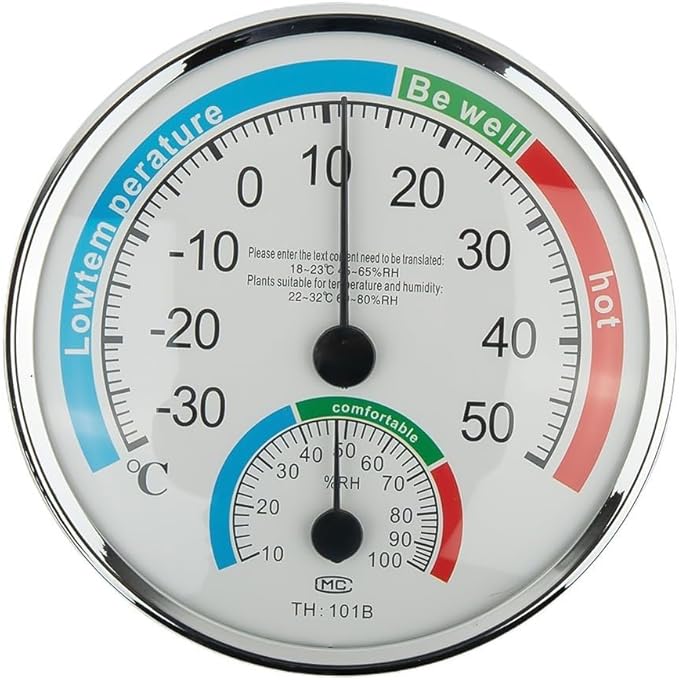 Analogue Room Climate Monitor with Temperature Humidity Gauge for Wall Mount or Stand, Indoor Use in Bathroom Sauna Nursery Bedroom Terrarium Reptile(1pcs)