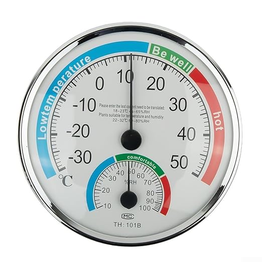 Analog Thermometer Hygrometer for Indoor Room Climate Control, Wall Mount or Stand Device with Comfort Display, No Battery Required for Home Office Greenhouse Sauna Terrarium, White(1pcs)