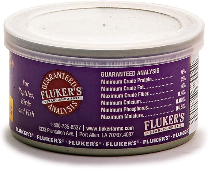 Fluker's Gourmet Canned Food for Reptiles, Fish, Birds and Small Animals, Soldier worms, 1.2 oz