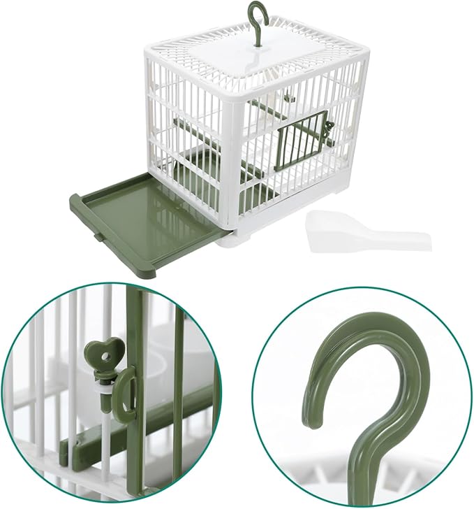 Foldable Portable Bird Travel Cage with Stand for Parakeets and Small Birds Cockatiel Carrier Box Easy to Clean Compact Parrot Villa Cage for Outdoor Use