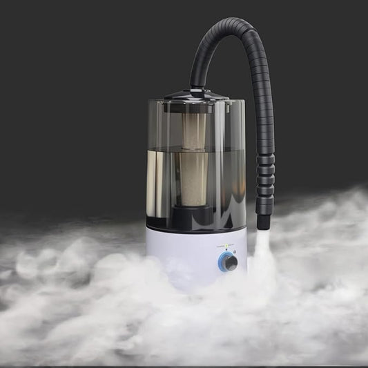 4L Reptile Humidifier Fogger with Extended Hose - Adjustable & Quiet Fogger/Mister for Chameleon, Bearded Dragon, Amphibians - Large Capacity(White)