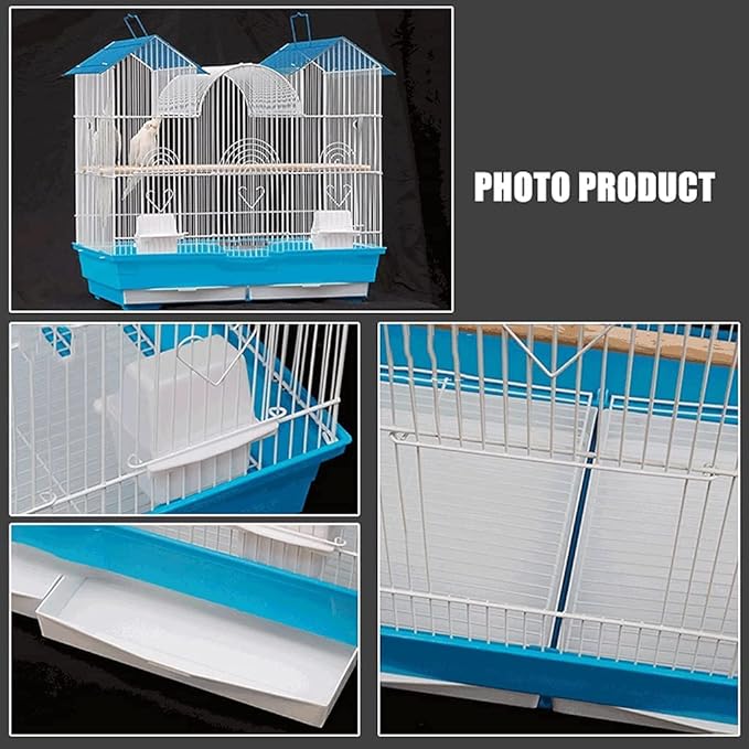 Elegant Birdcage 24inch Wrought Iron Birdcages Portable Bird Cage Hanging Bird Carriers Large Bird Flight Cage with Rolling Stand for Outdoor Exquisite Beautifu，Birdcage