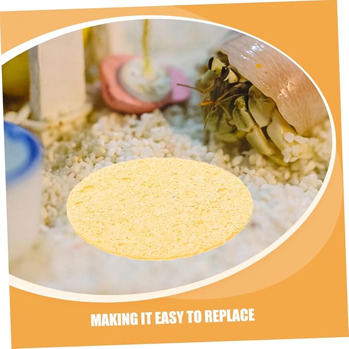 Mikikit 20pcs Crab Tank Accessories Humidity Keeping Sponges for Cleaning Water Dish