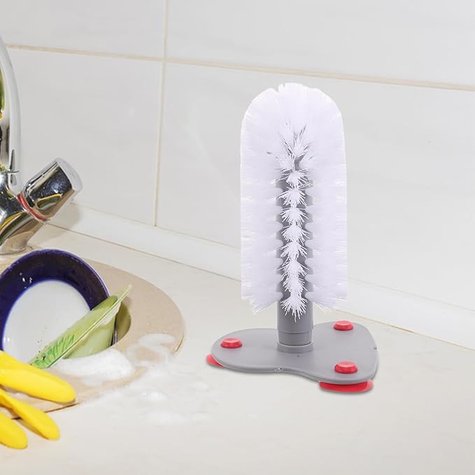 Toyvian Turtle Shell Cleaning Brush with Suction Cup Soft Bristle Turtle Scratcher for Aquarium Reptile Supplies and Shell Maintenance