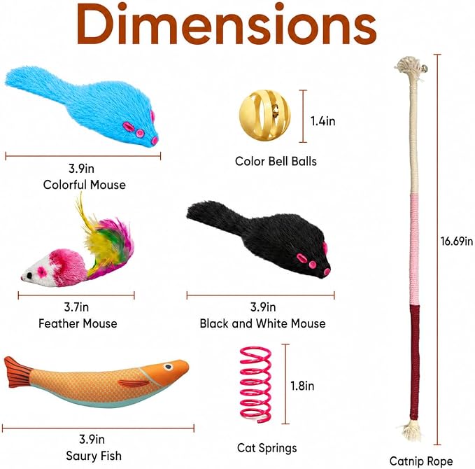 Cat Toys for Indoor Cats, 44 Pack Interactive Cat Toy Set for Kitten - Image 3