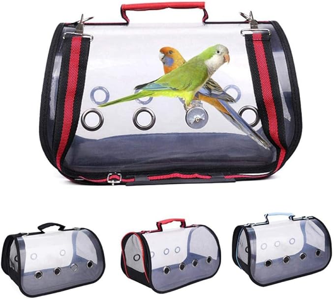 Bird Carriers Medium Bird Transport Cage Bird Travel Carrier Breathable Space Parrot Backpack Multi Functional Bird Bag 3Pcs Red