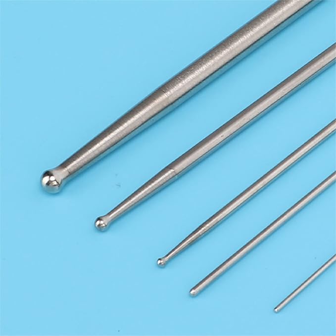 Snake Sexing Probe Round Head Reptile Probe Reptile Probes 6pcs Snake Probe Kit Stainless Steel Round Head Anti Allergy Reptiles Snake Sexing Probe