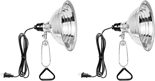 Simple Deluxe 2-Pack Clamp Lamp Light with 8.5 Inch Aluminum Reflector up to 150 Watt E26 (no Bulb Included), Silver and Black