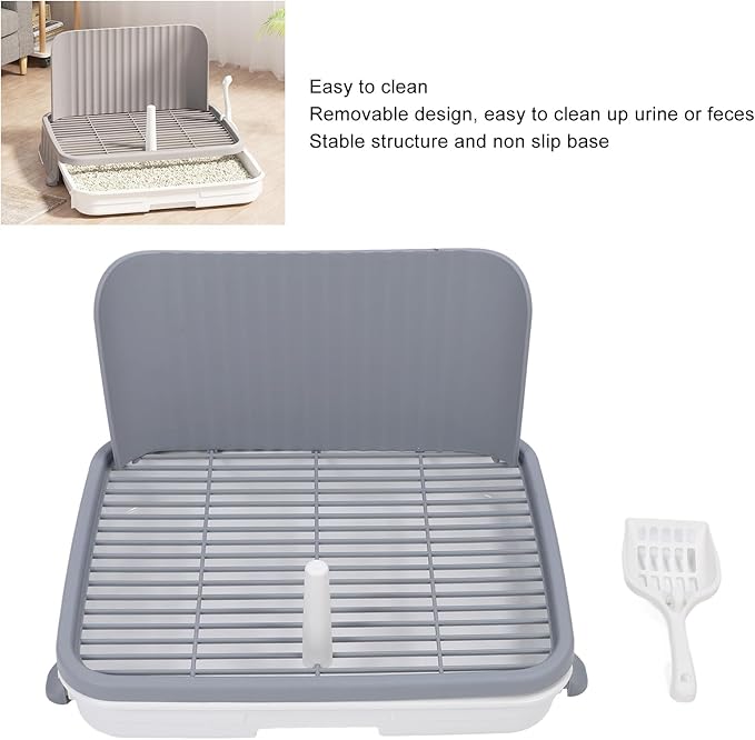 Pee Pad Holder, Mesh Removable Indoor Dog Potty Tray, Easy Cleaning Large Stable Structure Dog Training Toilet, for Medium Large Pets Puppy, 20x15.3x4inch