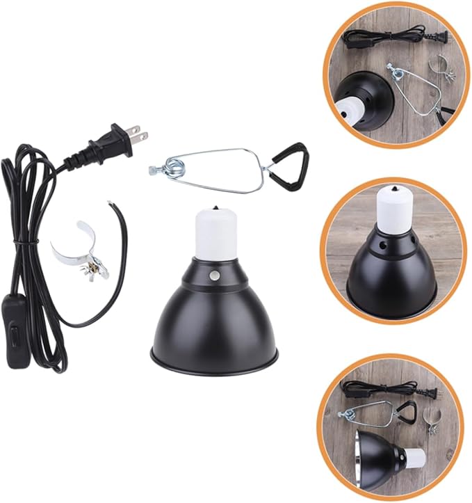 LIOOBO Turtle Lamp Cover Reptile Lamp Fixture Aluminum Dome Light Shade Easy Install 110v Us