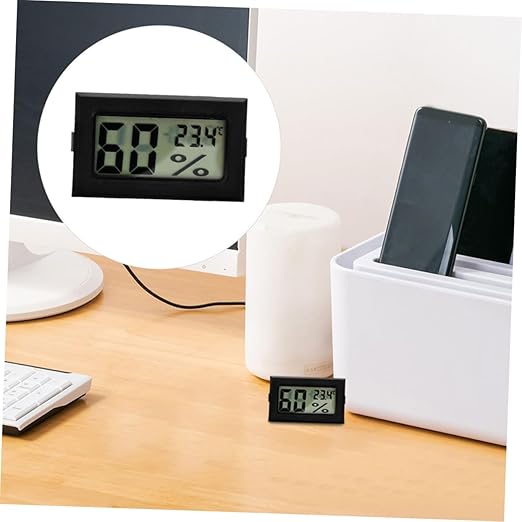 LIFKOME 4Pcs Mini Indoor Thermometer Hygrometer Digital Humidity Monitor for Greenhouse Garden Closet and Humidor Accurate Energy Efficient Measurement
