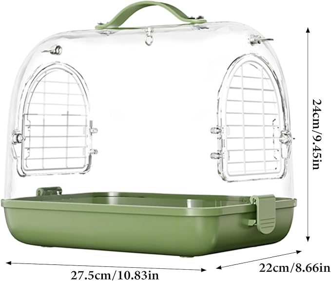 Bird Carrier - Breathable Parrot Cage, Portable Transparent Pet Carrier Backpack | Removable Breathable Transport Bag, Cockatiel Travel Accessories, Small Biird Travel Carrier for Conure Parakeet