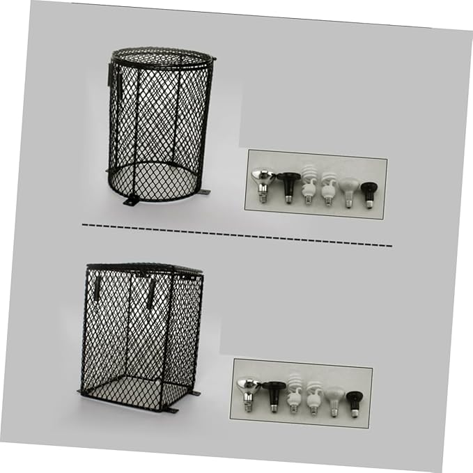 GALPADA Reptile Scald Lamp Shade for PET Care Heating Lamp Guard for Reptiles Sturdy Black Lampshade for Safe Daytime Light in Terrariums