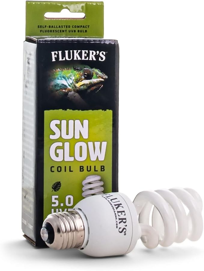 Fluker’s Sun Glow 5.0 UVB Fluorescent Coil Bulb for Tropical Reptiles, Reptile Heat Light Stimulates Natural Synthesis of Vitamin D in Captive Reptiles, 13 Watt