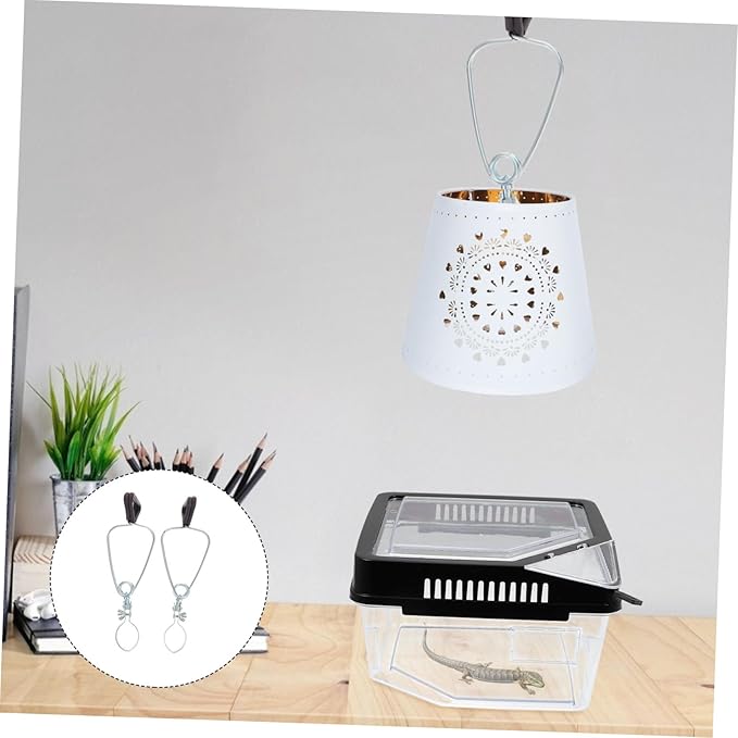 BESPORTBLE Reptile Lampshade Clips Metal Lampshade Holders 2 Pieces for Reptile Pets Lamp Decor