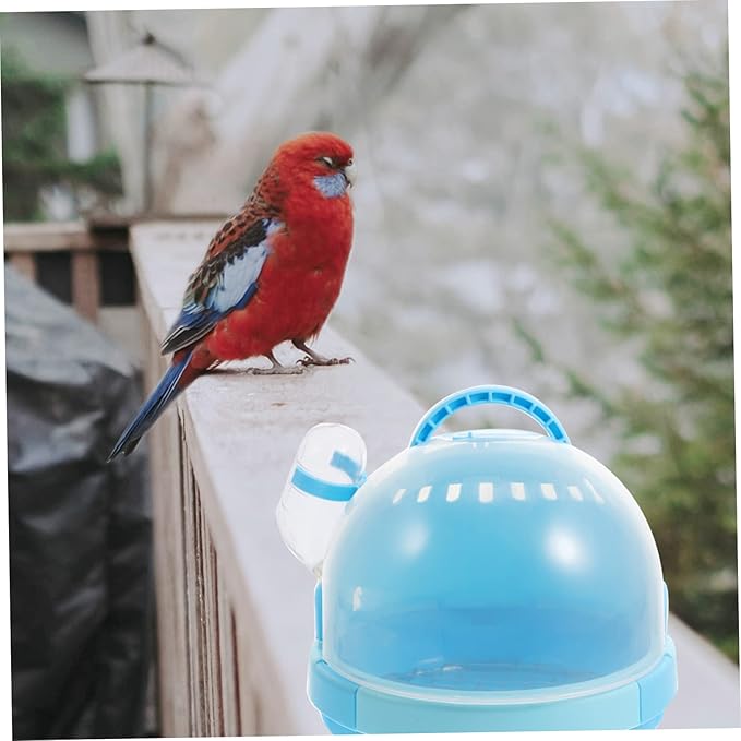 Happyyami 1set Portable Handheld Bird Carrier Cage Lightweight Parrot Travel Case for Small Birds Breathable Design for Vet Visits and Outdoor Adventures Includes Capsule and Galvanized Mesh