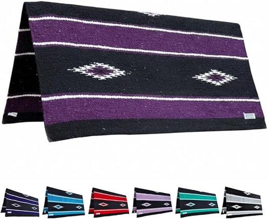 Majestic Ally 36"x 34" Navajo Design Acrylic Saddle Blanket -2.4 lbs (Dark Purple)