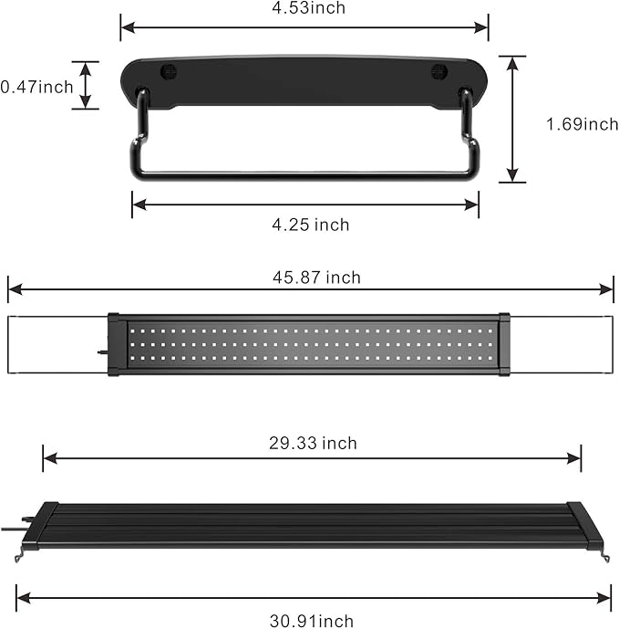30-40 Inch RGB LED Aquarium Fish Tank Light with Timer 24/7 AUTO ON/Off All Day Mode 44 Keys Remote for Freshwater Saltwater, UL-Listed Adapter