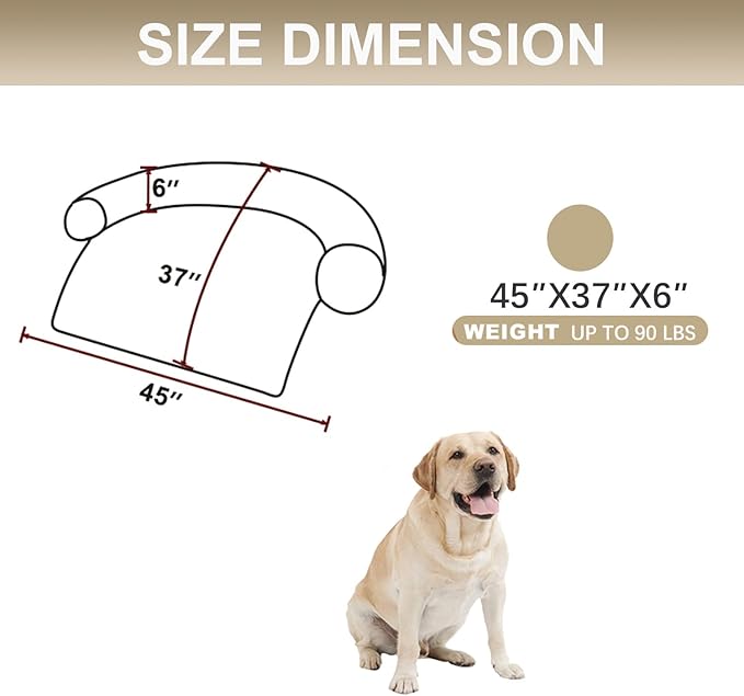 Tinaco Calming Dogs/Cats Bed Mats, Dog Pad Washable Removable Couch Cover, Plush Long Fur Mat for Pets, Waterproof Lining, Perfect for Small, Medium and Large Dogs and Cats (Gradient Brown, 45"x37")