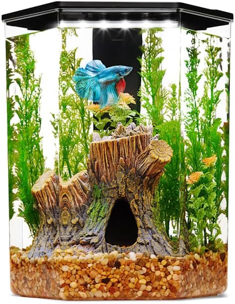 imagitarium Plastic Hexagon Betta Aquarium 2.5 Gallon