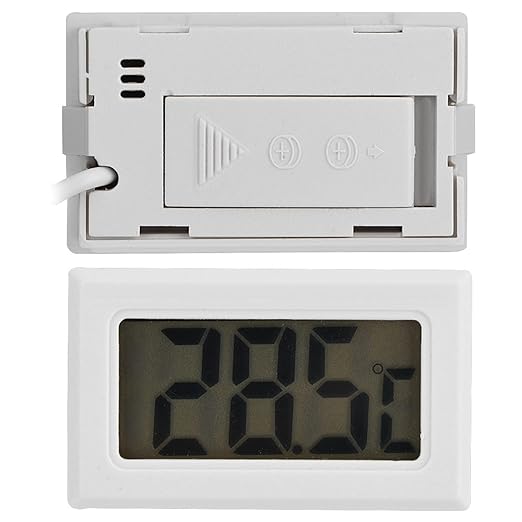 Zerodis Digital Thermometer, LCD Temperature Monitor with 95cm Long Probe for Aquarium Reptile Incubator Greenhouse Poultry, Fahrenheit Celsius Display
