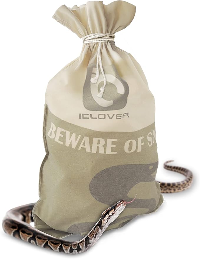 IC ICLOVER Snake Reptile Bag with Drawstring, 20 x 28 Inch Heavy Duty Large Snake Hunting Sack Pouch with Sewn Bottom Corners for Moving Transporting Capturing Hunting Catching Rattlesnakes Reptiles