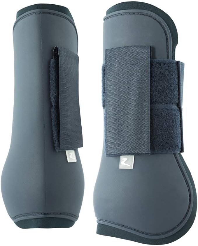 HORZE Chicago Protective Horse Tendon Boots - Lightweight Open Front Boots for Jumping, Trail Riding, and Turnout (Pair) - Chocolate Brown - Pony