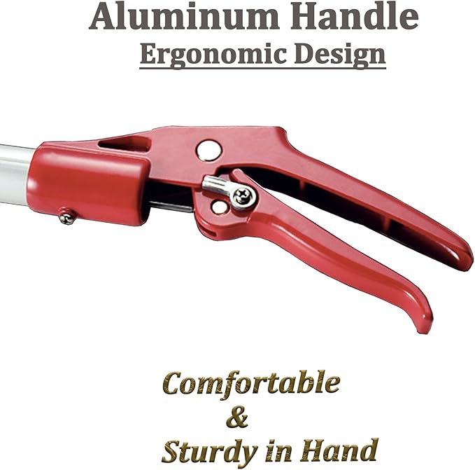 55‘’-87‘’Telescopic Snake Tong Reptile Grabber,Aircraft-Grade Aluminum Alloy Rattle Snake Catcher Wide Jaw Handling Tool with Lock，Also Get a 48‘’ Carbon Rod Snake Hook