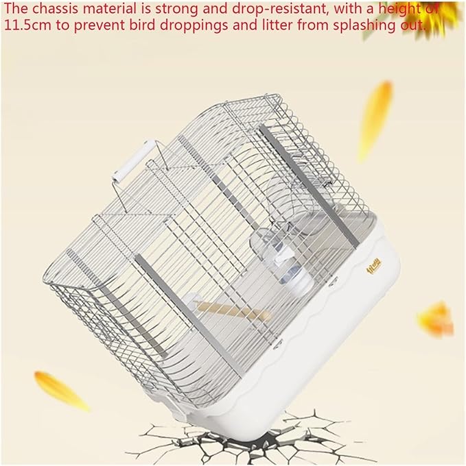 Parrot Stainless Steel Take-Out Cage Horizontal Large Space Portable Bird Transport Parrot Cage(Purple)