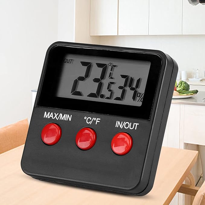Digital LCD Thermometer, Hygrometer Temp Humidity Monitor Meter for Egg Incubator Pet Keeping, Room Hygrometer and Humidity Gauge, Temp Monitor Meter