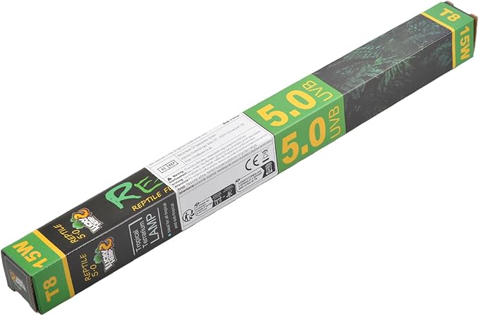 LUCKY HERP 5.0 UVB Fluorescent Tube Terrarium Lamp for Tropical Reptiles - T8,15 Watts,18 Inches