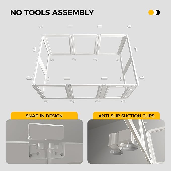 EVERFRONT Clear Acrylic Plastic Dog Playpen - Clear Dog Play Pen - Easy Assemble Acrylic Dog Playpen - Puppy Playpen, Cat Playpen, Small Animal Playpen, Dog Play Pen Indoors (White, 30.3" H, 8PCS)