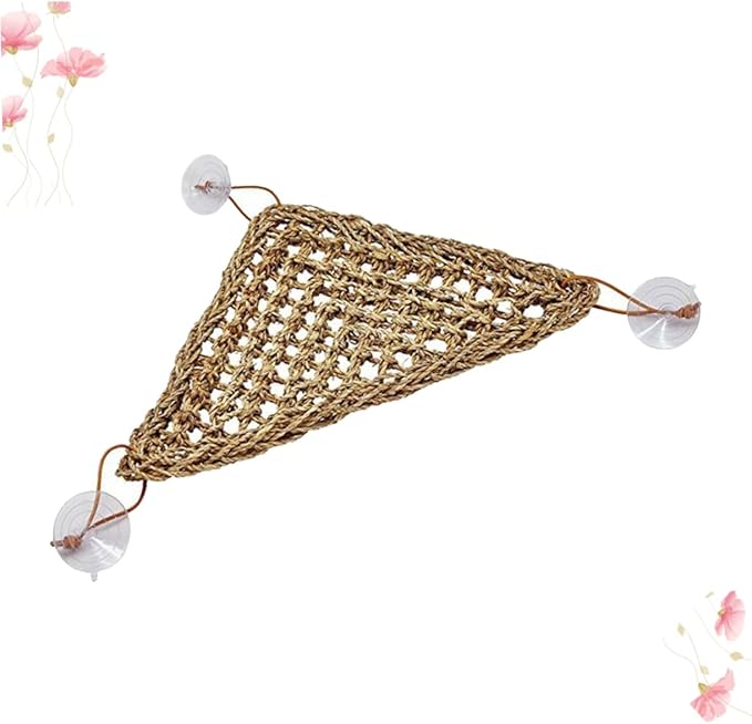 Abaodam Stable Triangle Lizard Mat with Suckers Comfortable Hanging Bed for Reptiles for Crabs and Geckos Elevated Resting Spot for Shedding and Relaxation