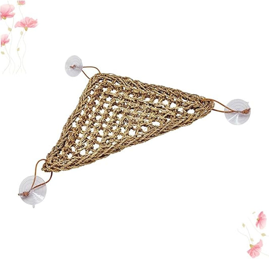 Abaodam Stable Triangle Lizard Mat with Suckers Comfortable Hanging Bed for Reptiles for Crabs and Geckos Elevated Resting Spot for Shedding and Relaxation
