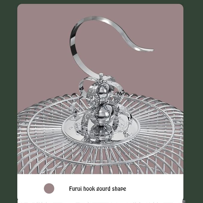 Stainless Steel Round Bird Cage Hanging Birdcages for Travel Bird Carriers Suitable for Small and Medium Birds Parrot Birdcage，34cm/13.3in